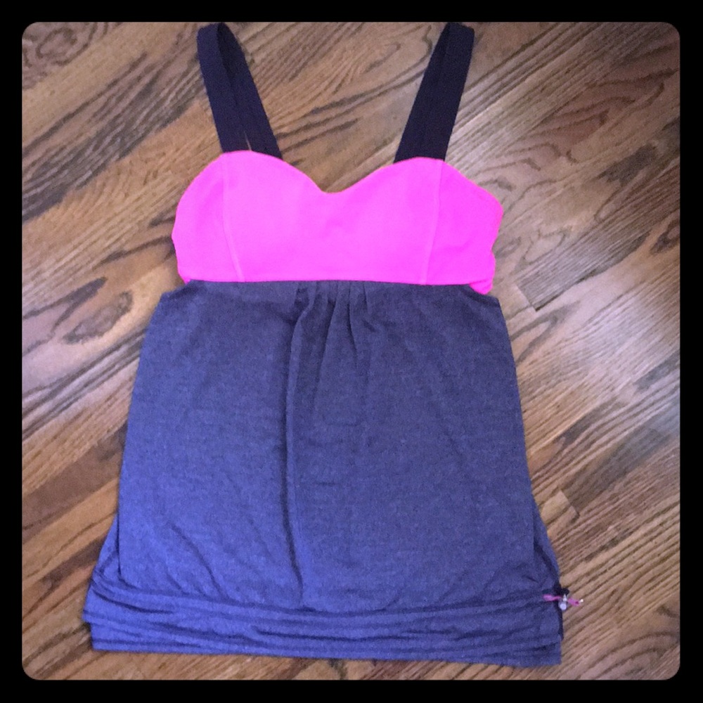 Lululemon pink and grey tank